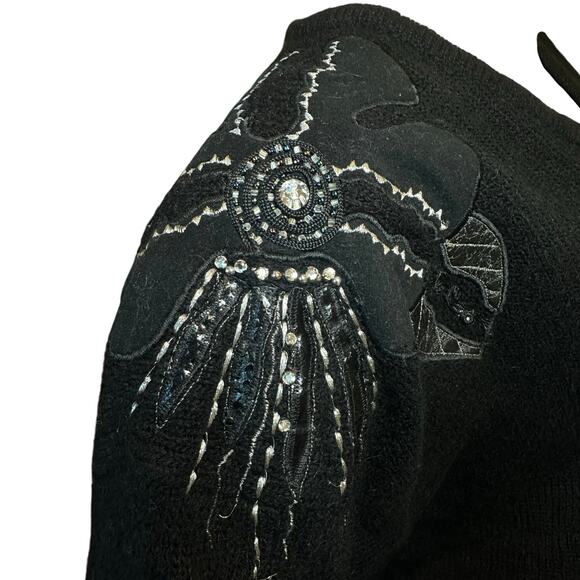 VTG 90's IB Diffusion Women's SZ S Embellished Sweater-Silk Angora Lambs Wool - Picture 4 of 16